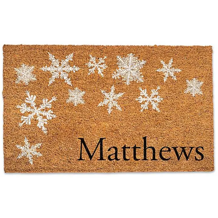 Outdoor Christmas Decorations>Kirklands Home Personalized Falling Snowflakes Doormat