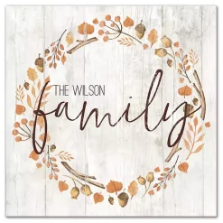 Fall>Kirklands Home Personalized Family Harvest Wreath Canvas Print Tan