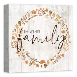 Fall>Kirklands Home Personalized Family Harvest Wreath Canvas Print Tan