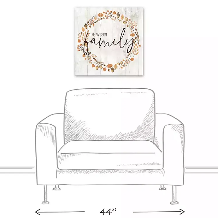 Fall>Kirklands Home Personalized Family Harvest Wreath Canvas Print Tan