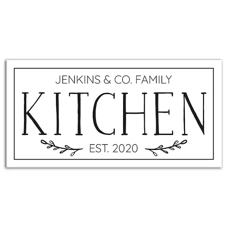 Kirklands Home Personalized Family Kitchen Co. Canvas Wall Plaque Discount