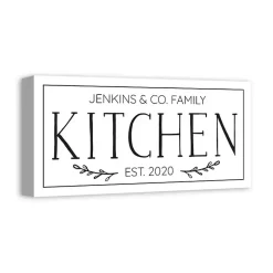 Kirklands Home Personalized Family Kitchen Co. Canvas Wall Plaque Discount