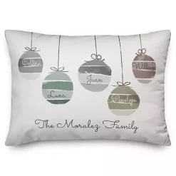 Christmas Pillows>Kirklands Home Personalized Family Ornaments Throw Pillow