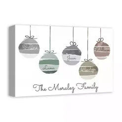 Christmas Art & Wall Decor>Kirklands Home Personalized Family Ornaments Canvas Art Print