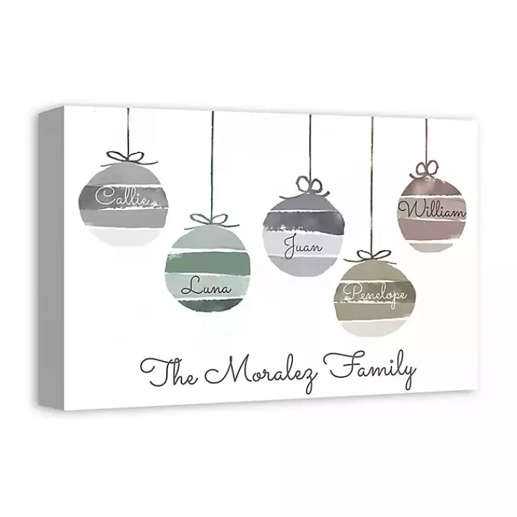 Christmas Art & Wall Decor>Kirklands Home Personalized Family Ornaments Canvas Art Print