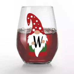 Christmas Dining & Entertaining>Kirklands Home Personalized Festive Gnome Wine Glasses, Set of 2