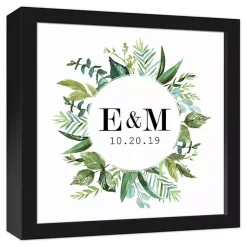Kirklands Home Personalized Framed Monogram Leaves Wall Plaque New