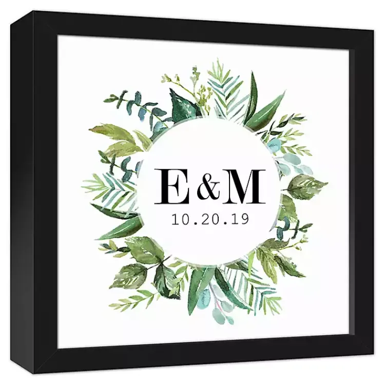 Kirklands Home Personalized Framed Monogram Leaves Wall Plaque New