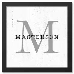 Kirklands Home Personalized Framed Monogram Canvas Wall Plaque Outlet