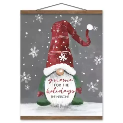 Christmas Art & Wall Decor>Kirklands Home Personalized Gnome Teak Hanging Wall Plaque