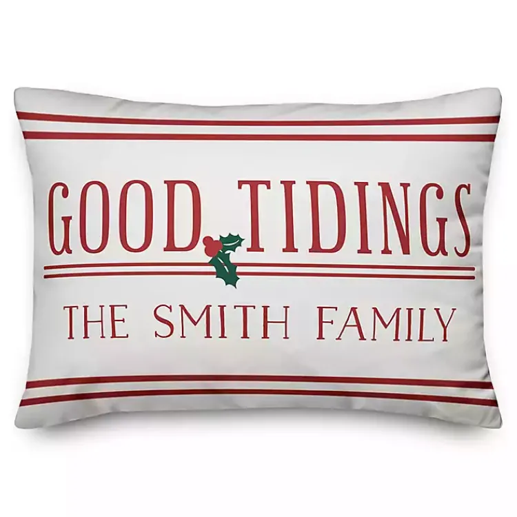 Pillows>Kirklands Home Personalized Good Tidings Family Outdoor Pillow