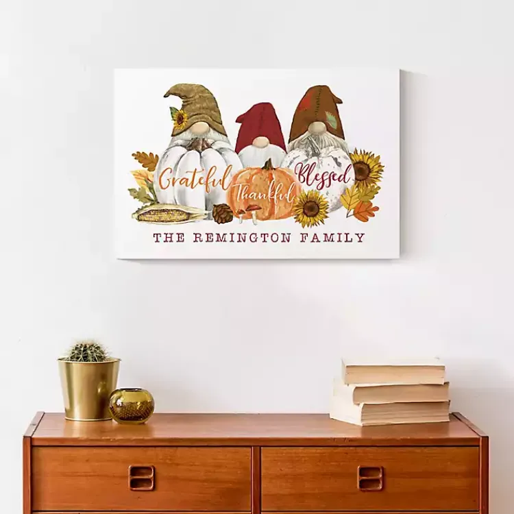 Fall>Kirklands Home Personalized Grateful Gnomes Canvas Art Print