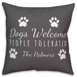 Kirklands Home Personalized Dogs Welcome Paws Pillow Gray Sale