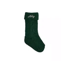 Christmas Stockings & Stocking Holders>Kirklands Home Personalized Cursive Embroidered Stocking Green
