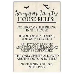 Halloween>Kirklands Home Personalized Halloween House Rules Canvas Print