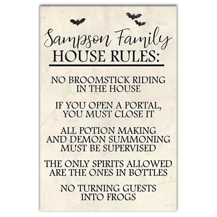 Halloween>Kirklands Home Personalized Halloween House Rules Canvas Print