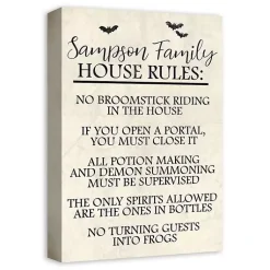 Halloween>Kirklands Home Personalized Halloween House Rules Canvas Print