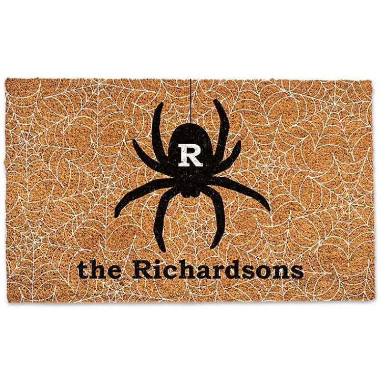 Halloween>Kirklands Home Personalized Hanging Spider Halloween Doormat