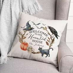 Halloween>Kirklands Home Personalized Haunted House Halloween Pillow
