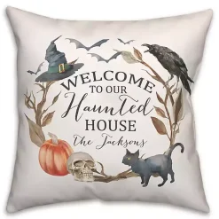 Halloween>Kirklands Home Personalized Haunted House Halloween Pillow