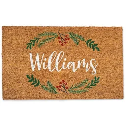 Outdoor Christmas Decorations>Kirklands Home Personalized Holly Wreath Christmas Doormat