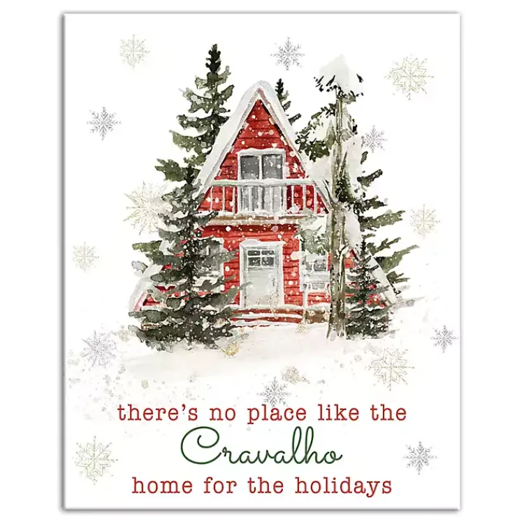 Christmas Art & Wall Decor>Kirklands Home Personalized Home for the Holidays Cabin Print