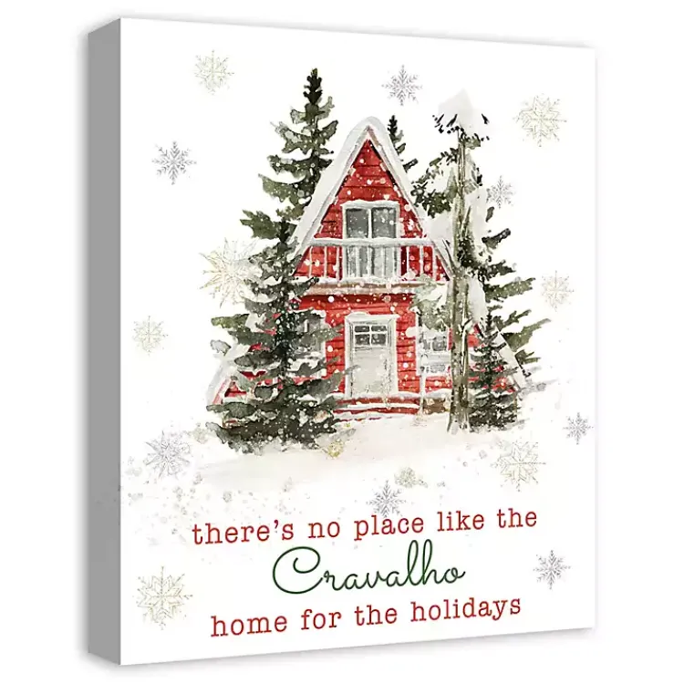 Christmas Art & Wall Decor>Kirklands Home Personalized Home for the Holidays Cabin Print