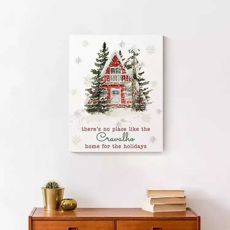 Christmas Art & Wall Decor>Kirklands Home Personalized Home for the Holidays Cabin Print