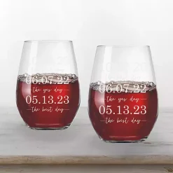 Kirklands Home Personalized Important Dates Glasses, Set of 2 Outlet