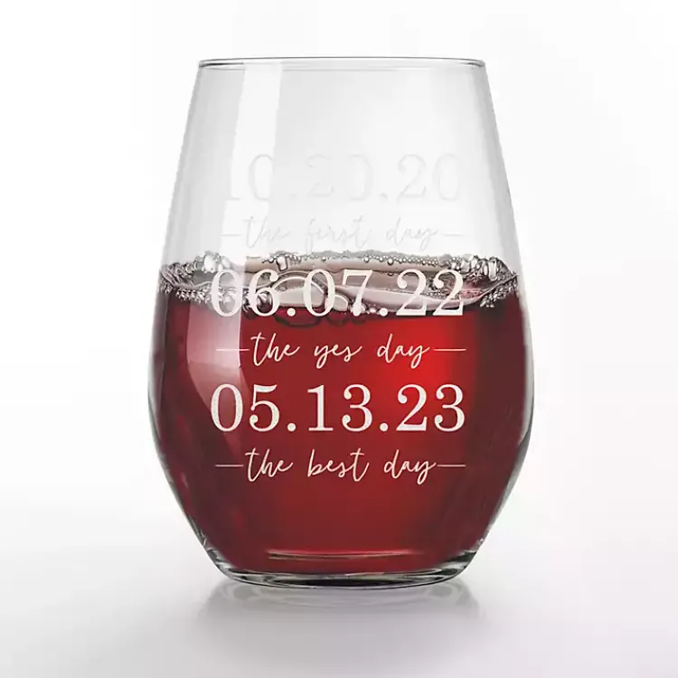 Kirklands Home Personalized Important Dates Glasses, Set of 2 Outlet