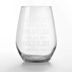 Kirklands Home Personalized Important Dates Glasses, Set of 2 Outlet
