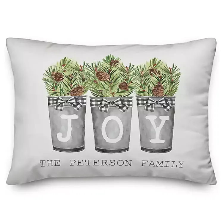Pillows>Kirklands Home Personalized Joy Pinecone Bucket Pillow