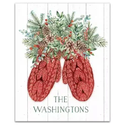 Christmas Art & Wall Decor>Kirklands Home Personalized Joyful Mittens Canvas Art Print