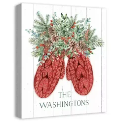 Christmas Art & Wall Decor>Kirklands Home Personalized Joyful Mittens Canvas Art Print