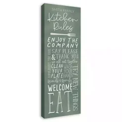 Kirklands Home Personalized Kitchen Rules Canvas Wall Plaque Hot