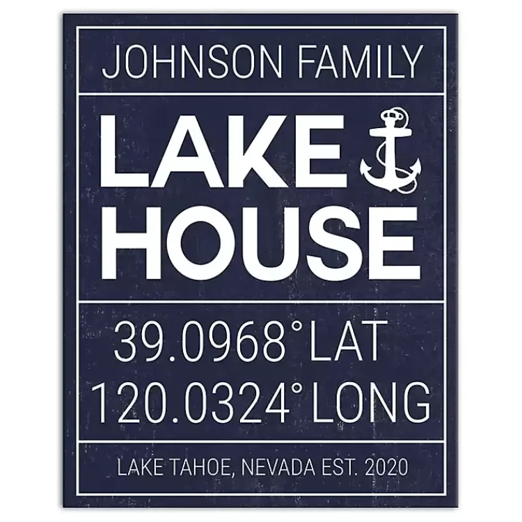 Kirklands Home Personalized Lake House Canvas Wall Plaque Sale