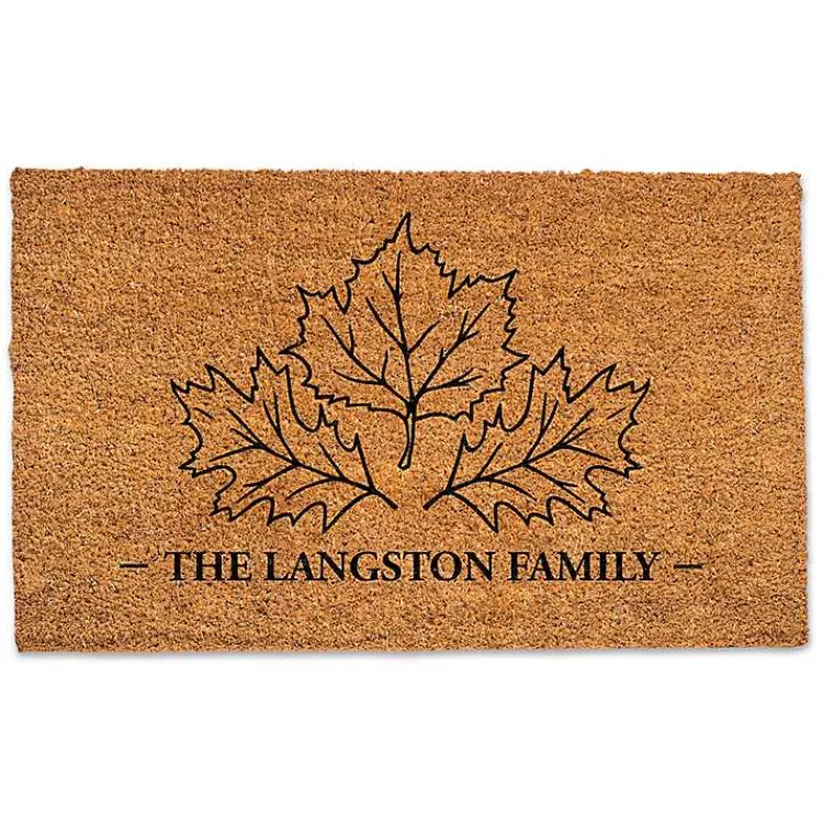 Fall>Kirklands Home Personalized Leaf Trio Doormat Brown