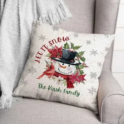 Christmas Pillows>Kirklands Home Personalized Let It Snow Snowman Pillow