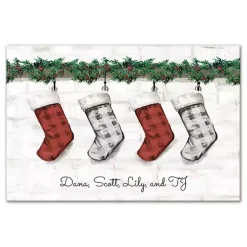 Christmas Art & Wall Decor>Kirklands Home Personalized Mantel Stockings Canvas Wall Plaque