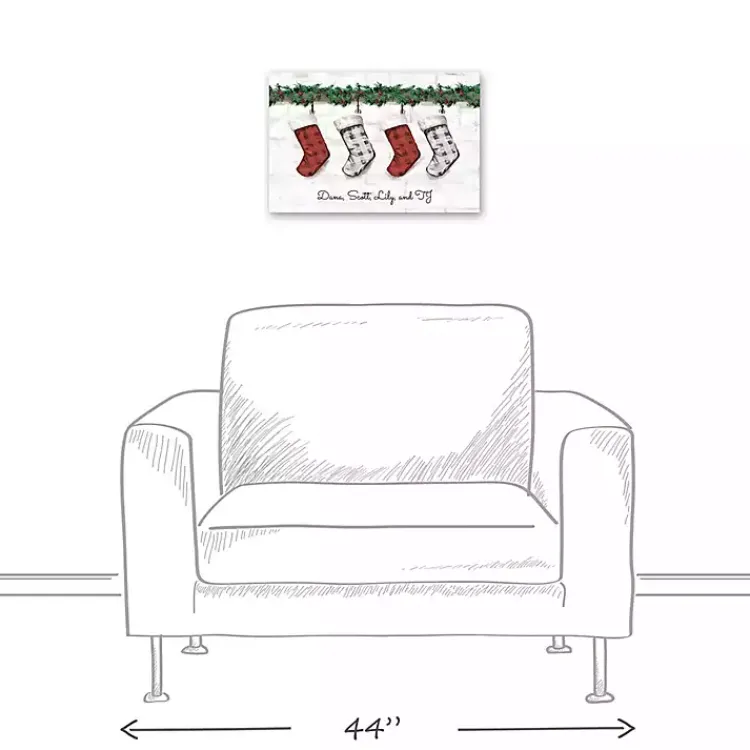Christmas Art & Wall Decor>Kirklands Home Personalized Mantel Stockings Canvas Wall Plaque