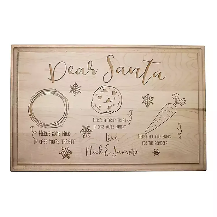 Christmas Dining & Entertaining>Kirklands Home Personalized Maple Santa's Treats Cutting Board Tan