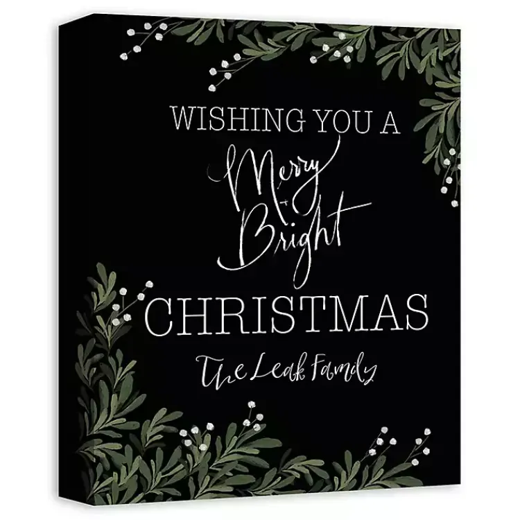 Christmas Art & Wall Decor>Kirklands Home Personalized Merry & Bright Christmas Wall Plaque