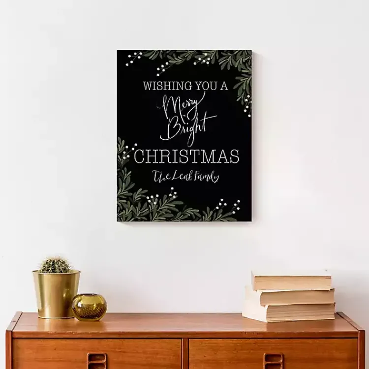 Christmas Art & Wall Decor>Kirklands Home Personalized Merry & Bright Christmas Wall Plaque
