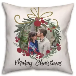 Christmas Pillows>Kirklands Home Personalized Merry Christmas Wreath Pillow