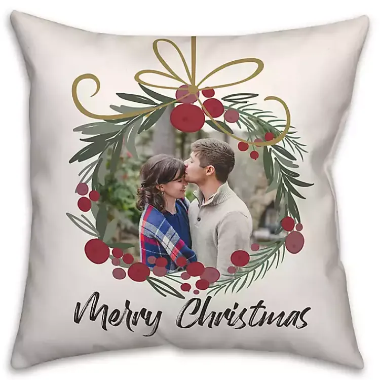 Christmas Pillows>Kirklands Home Personalized Merry Christmas Wreath Pillow