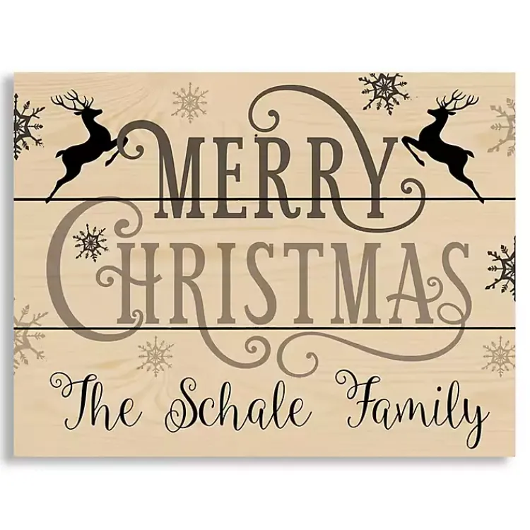 Christmas Art & Wall Decor>Kirklands Home Personalized Merry Christmas Pallet Wall Plaque