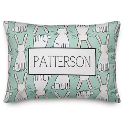 Easter Decorations>Kirklands Home Personalized Mint Easter Bunny Outdoor Pillow