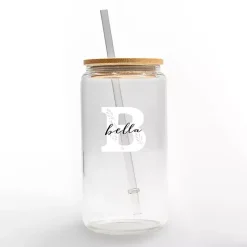 Kirklands Home Personalized Monogram B Floral Glass Cup Best