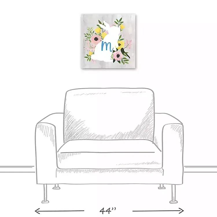 Easter Decorations>Kirklands Home Personalized Monogram Bunny Canvas Art Print