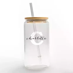 Kirklands Home Personalized Monogram C Floral Glass Cup New